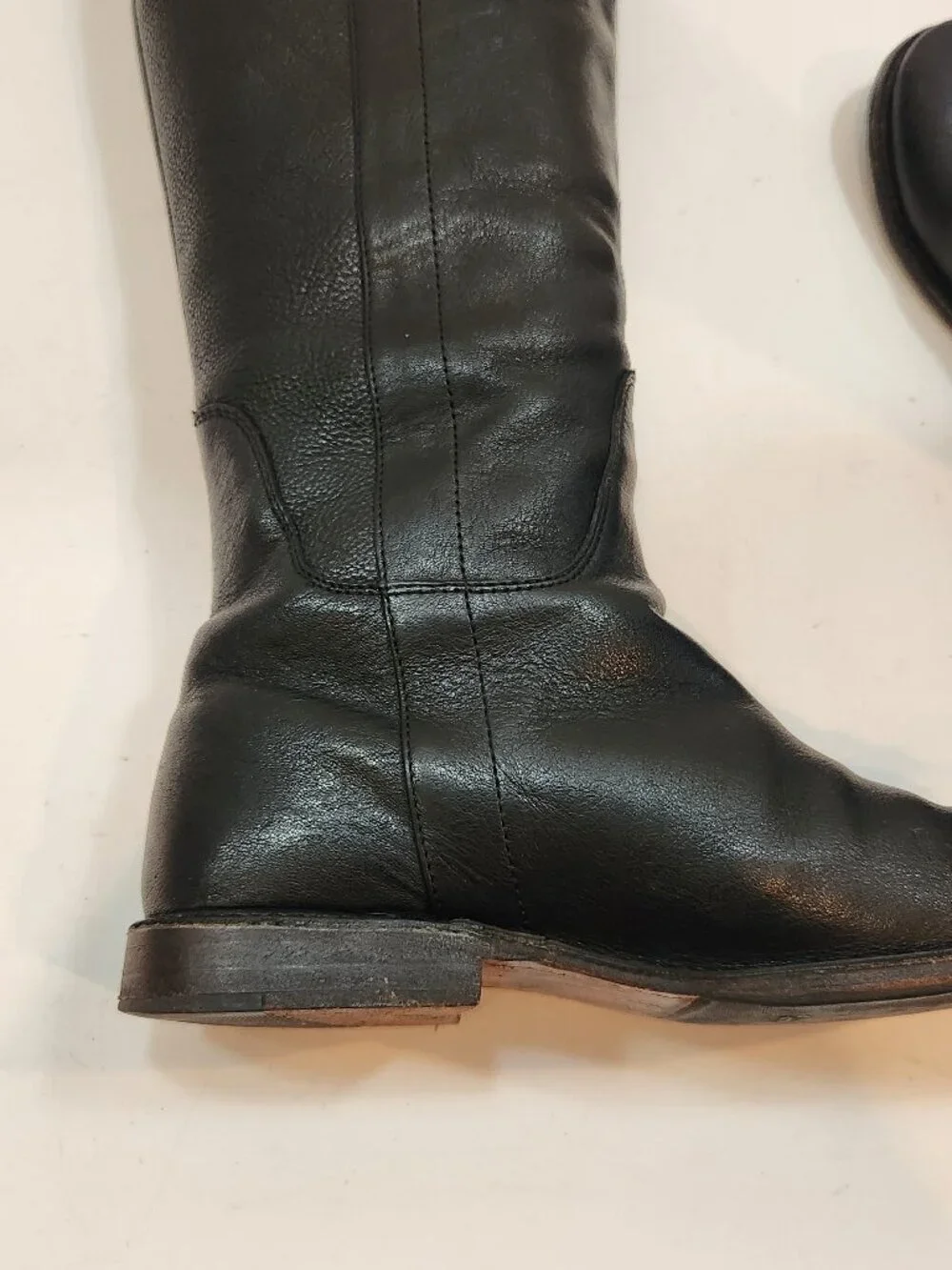 Frye Paige Black Leather Tall Riding Boots Women's Size 6.5 Equestrian